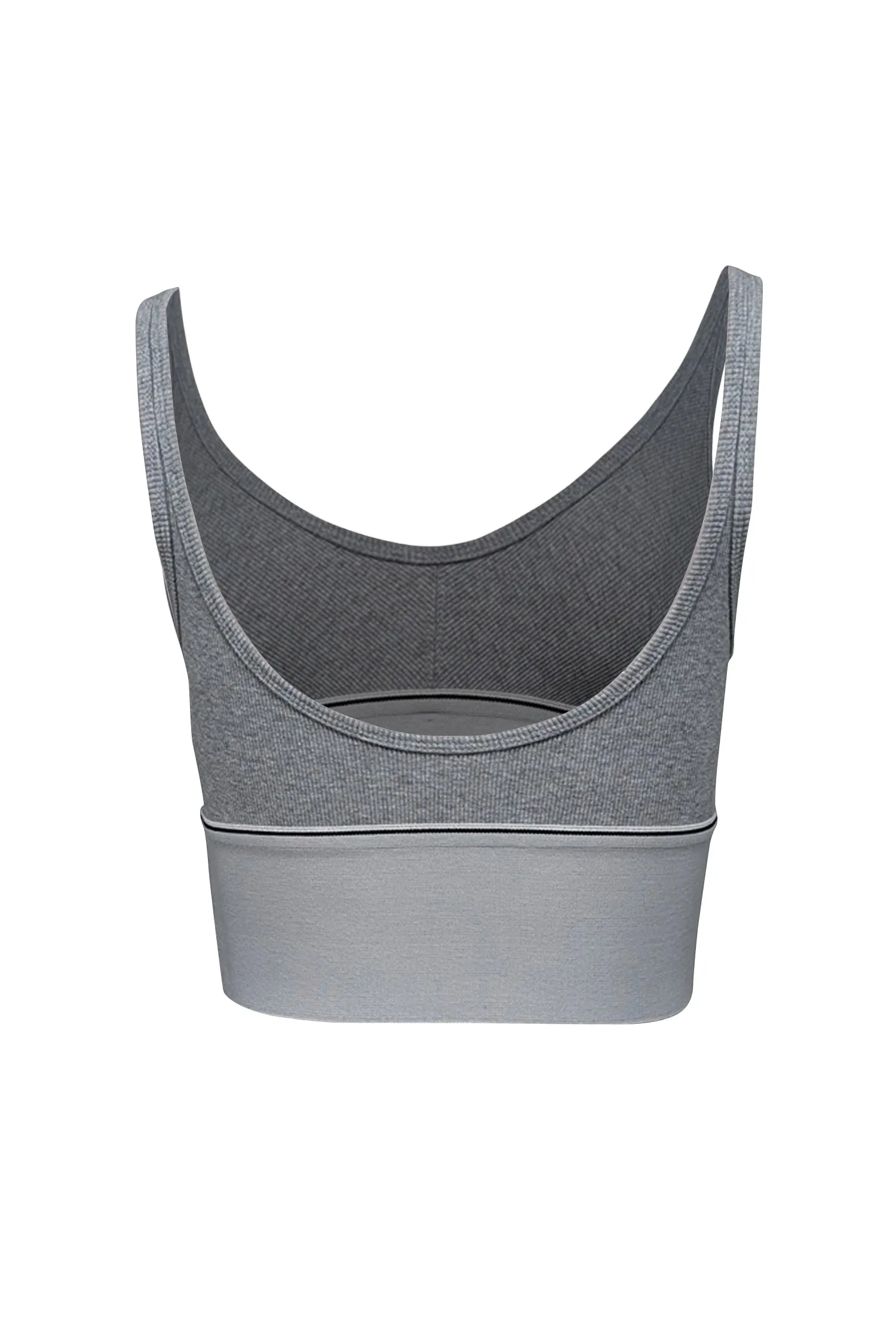 Alexander Wang - Grey Ribbed Knit Tank w/ Logo Band Sz S