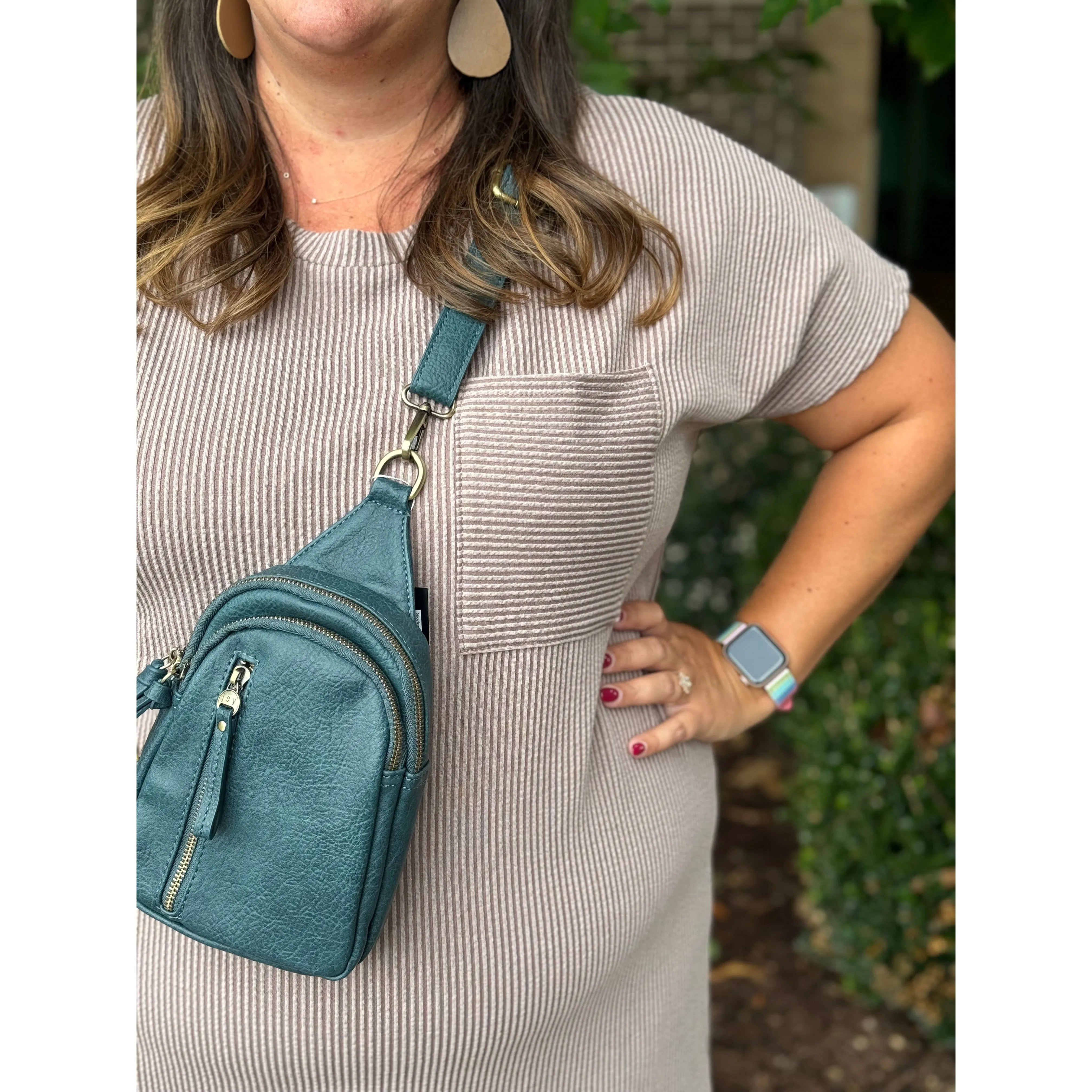Aurora Plus Ribbed Round Neck Dress - Acorn - FINAL SALE