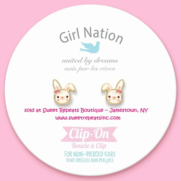 Bouncy Bunny Lead Free CLIP ON Earrings