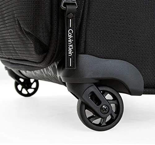 Calvin Klein Parker Softside Expandable Spinner Luggage with TSA Lock, Black, 29 Inch
