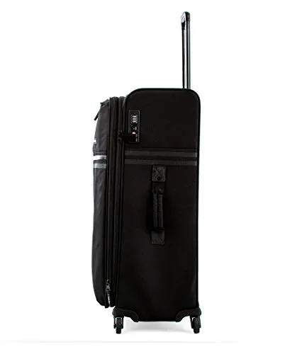 Calvin Klein Parker Softside Expandable Spinner Luggage with TSA Lock, Black, 29 Inch