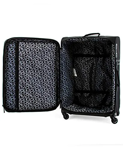 Calvin Klein Parker Softside Expandable Spinner Luggage with TSA Lock, Black, 29 Inch