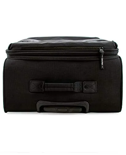 Calvin Klein Parker Softside Expandable Spinner Luggage with TSA Lock, Black, 29 Inch