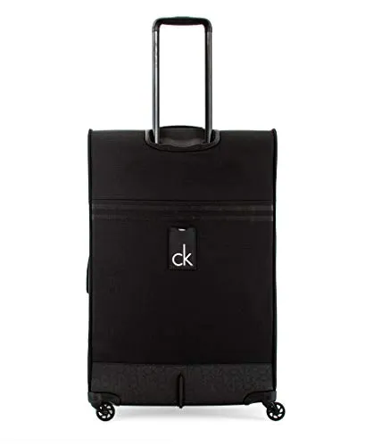 Calvin Klein Parker Softside Expandable Spinner Luggage with TSA Lock, Black, 29 Inch