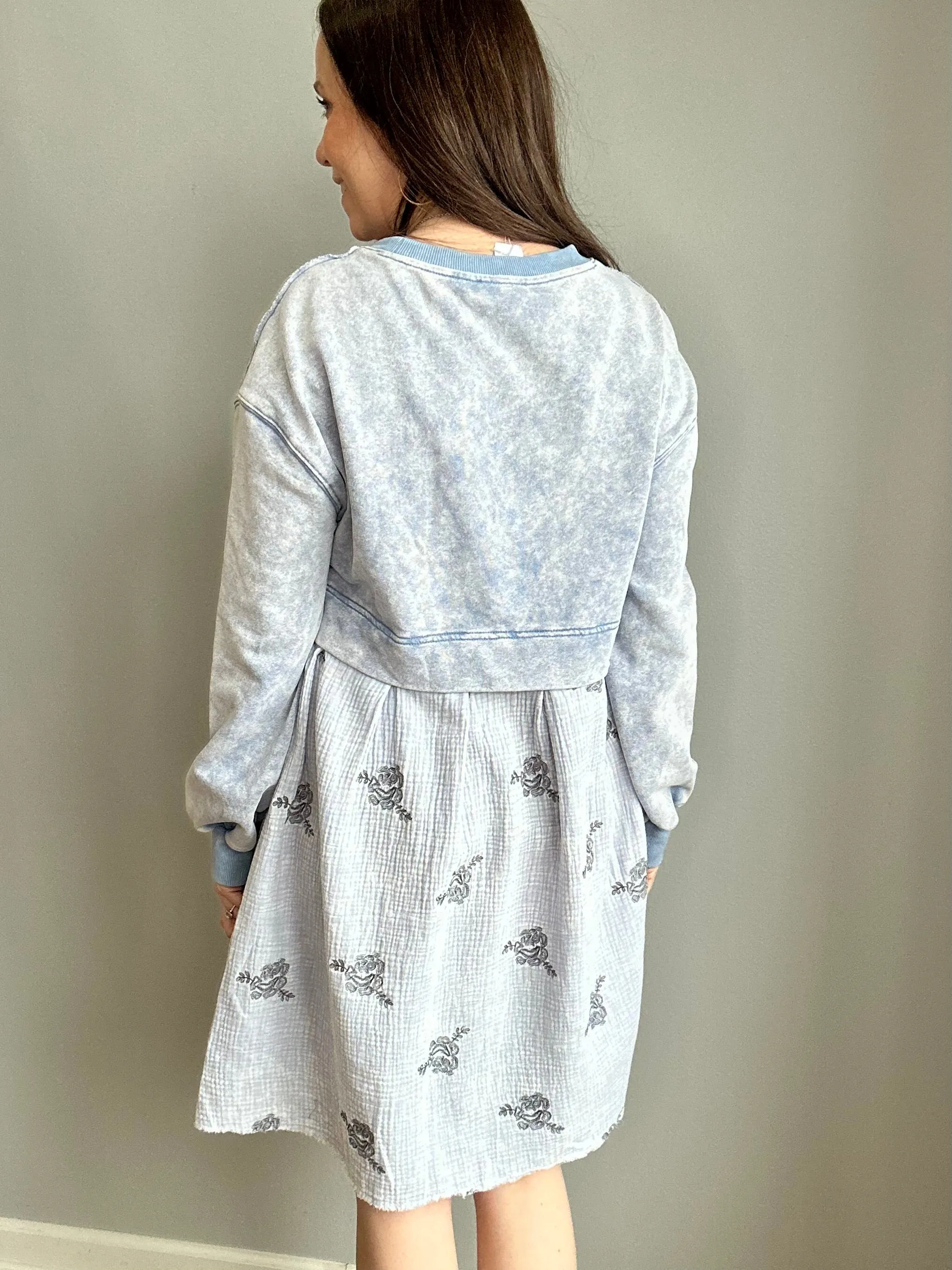 Casual-Chic Layered Sweatshirt Dress