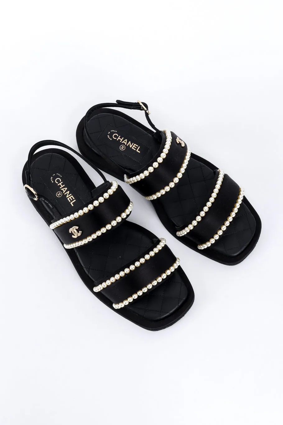 CC Satin & Pearl Sandals