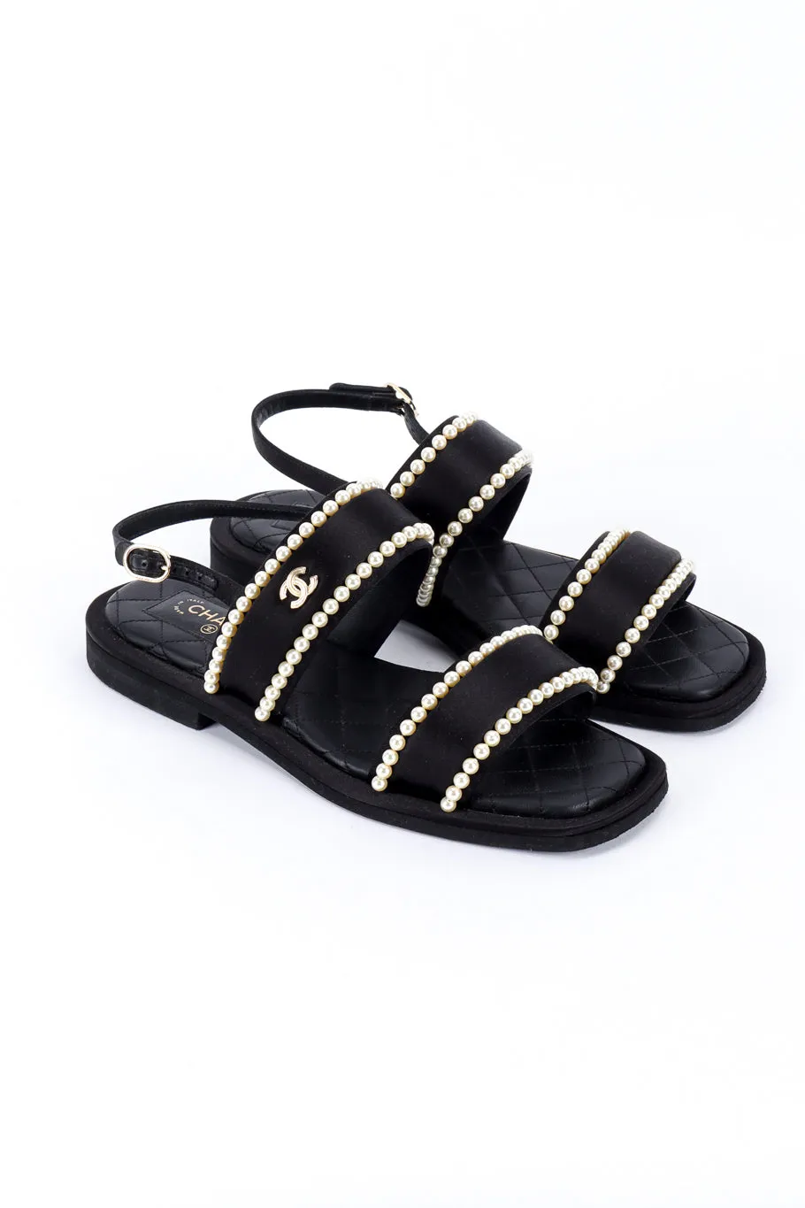 CC Satin & Pearl Sandals