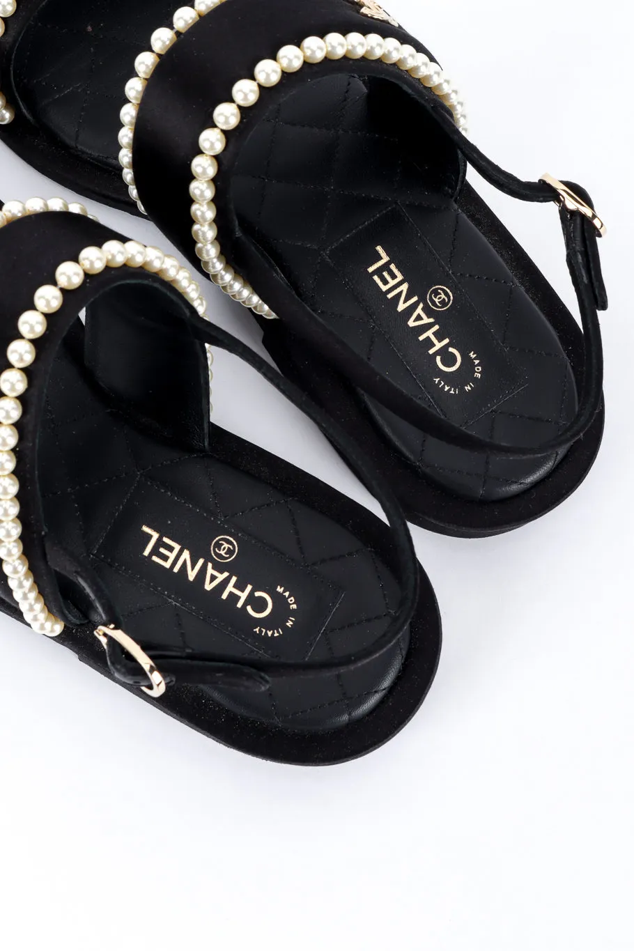 CC Satin & Pearl Sandals