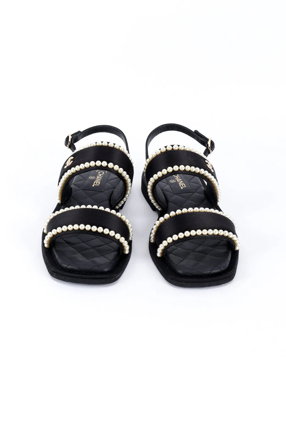 CC Satin & Pearl Sandals