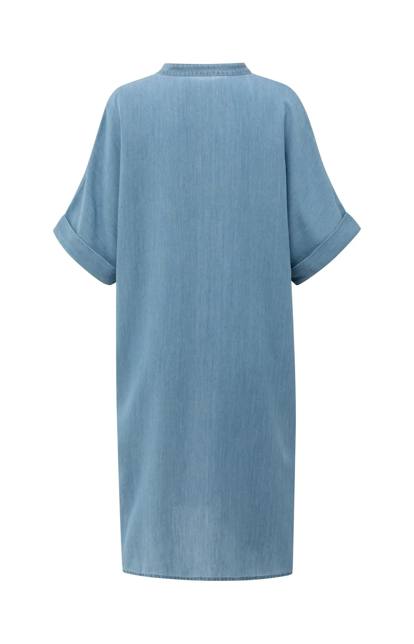 Chambray dress with V-neck