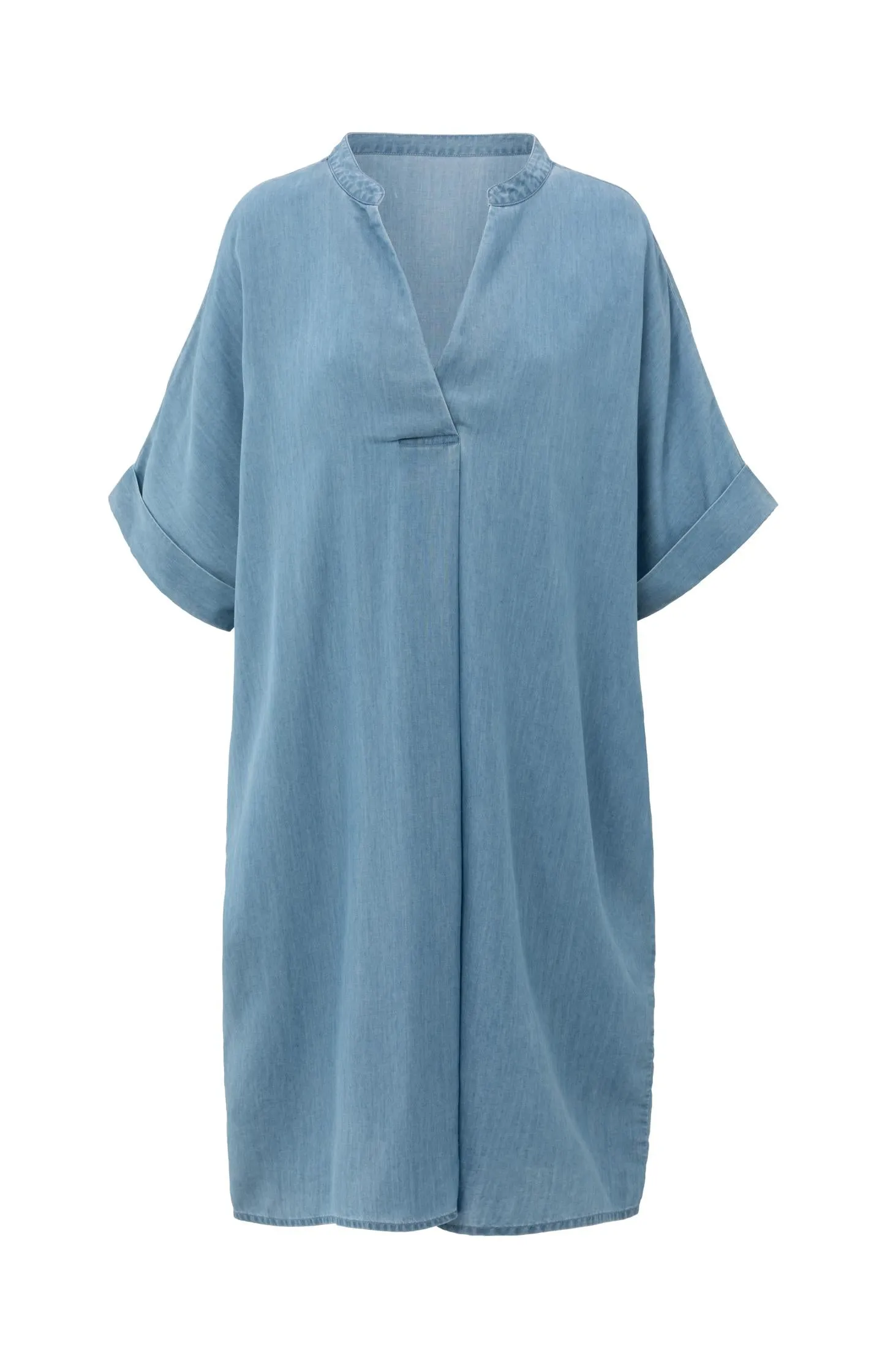 Chambray dress with V-neck