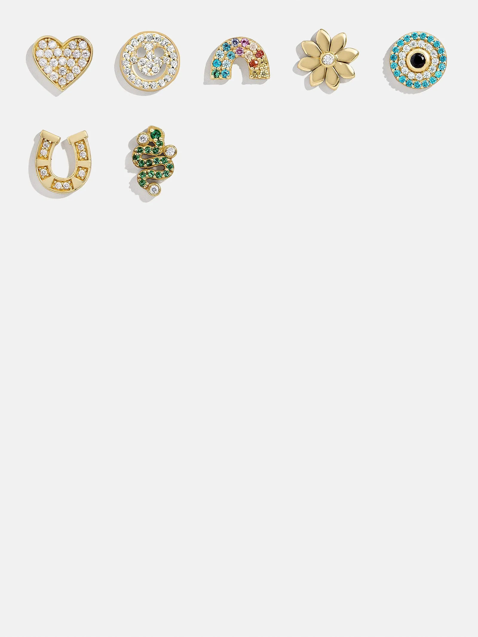 Custom Motif Block Nameplate Charm - Pavé