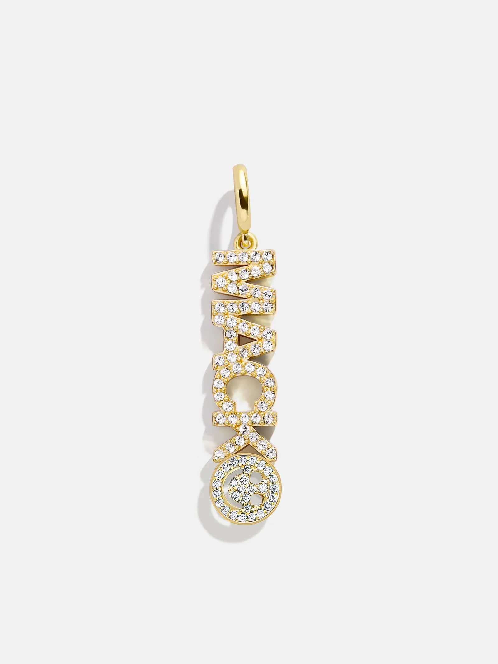 Custom Motif Block Nameplate Charm - Pavé