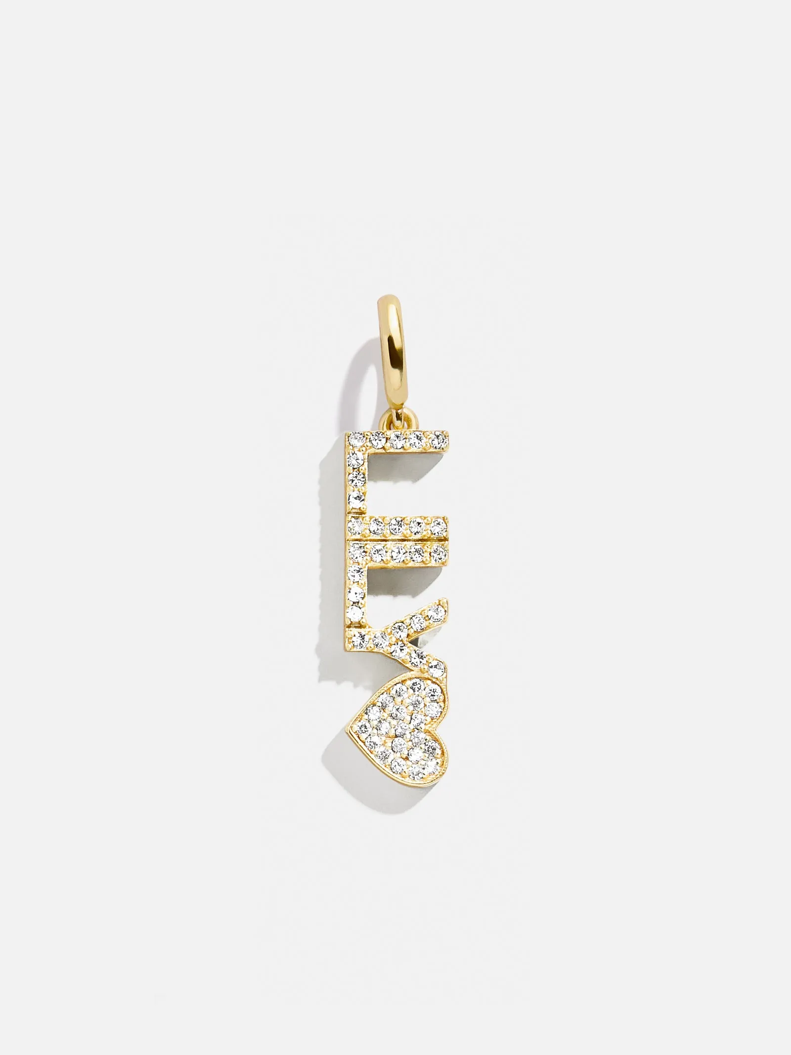 Custom Motif Block Nameplate Charm - Pavé