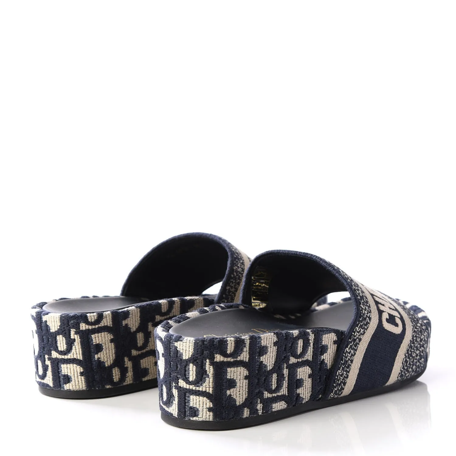 DIOR OBLIQUE D-WAY PLATFORM SANDALS DEEP BLUE
