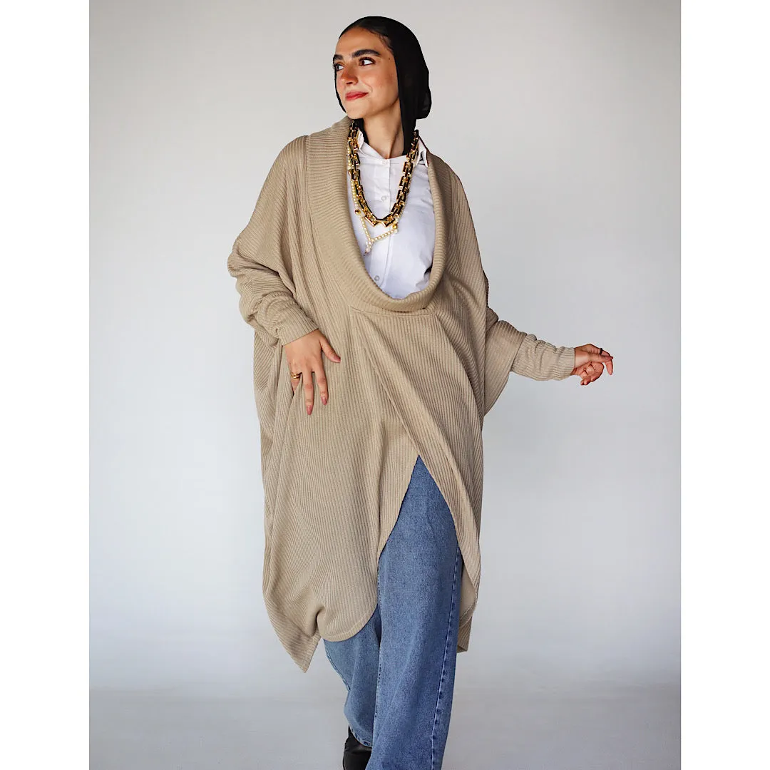 Draped neck loose blouse