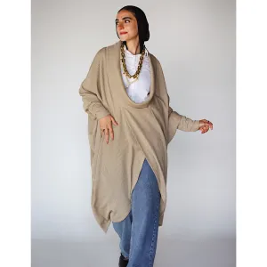 Draped neck loose blouse