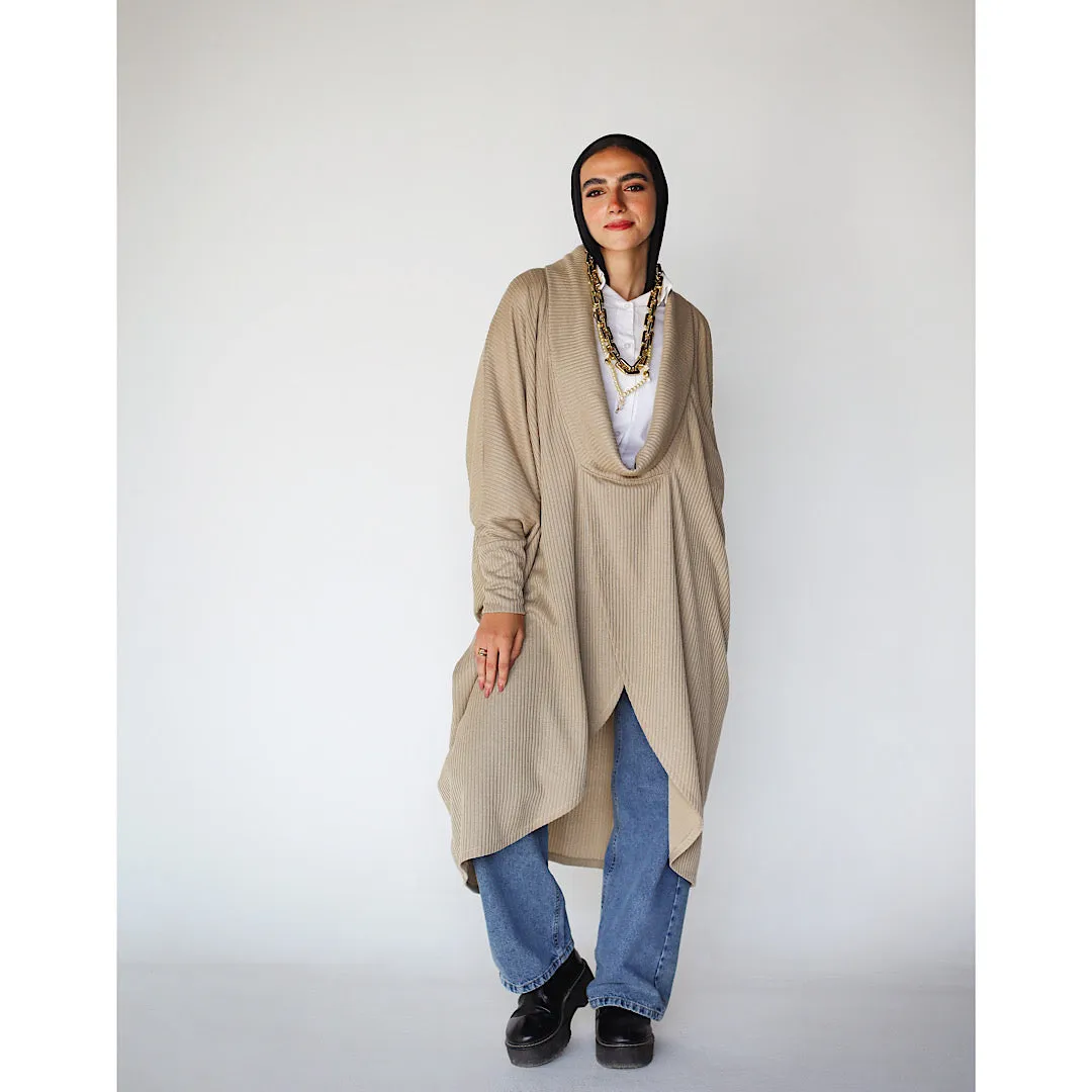 Draped neck loose blouse