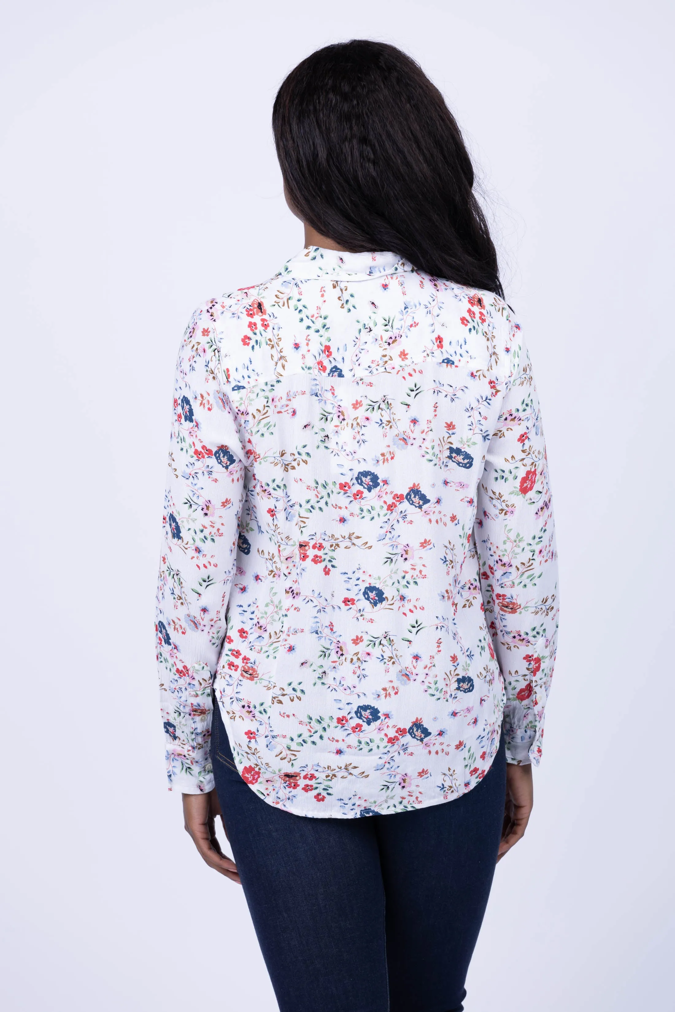 Dylan Tessa Floral Blouse in White/Multi