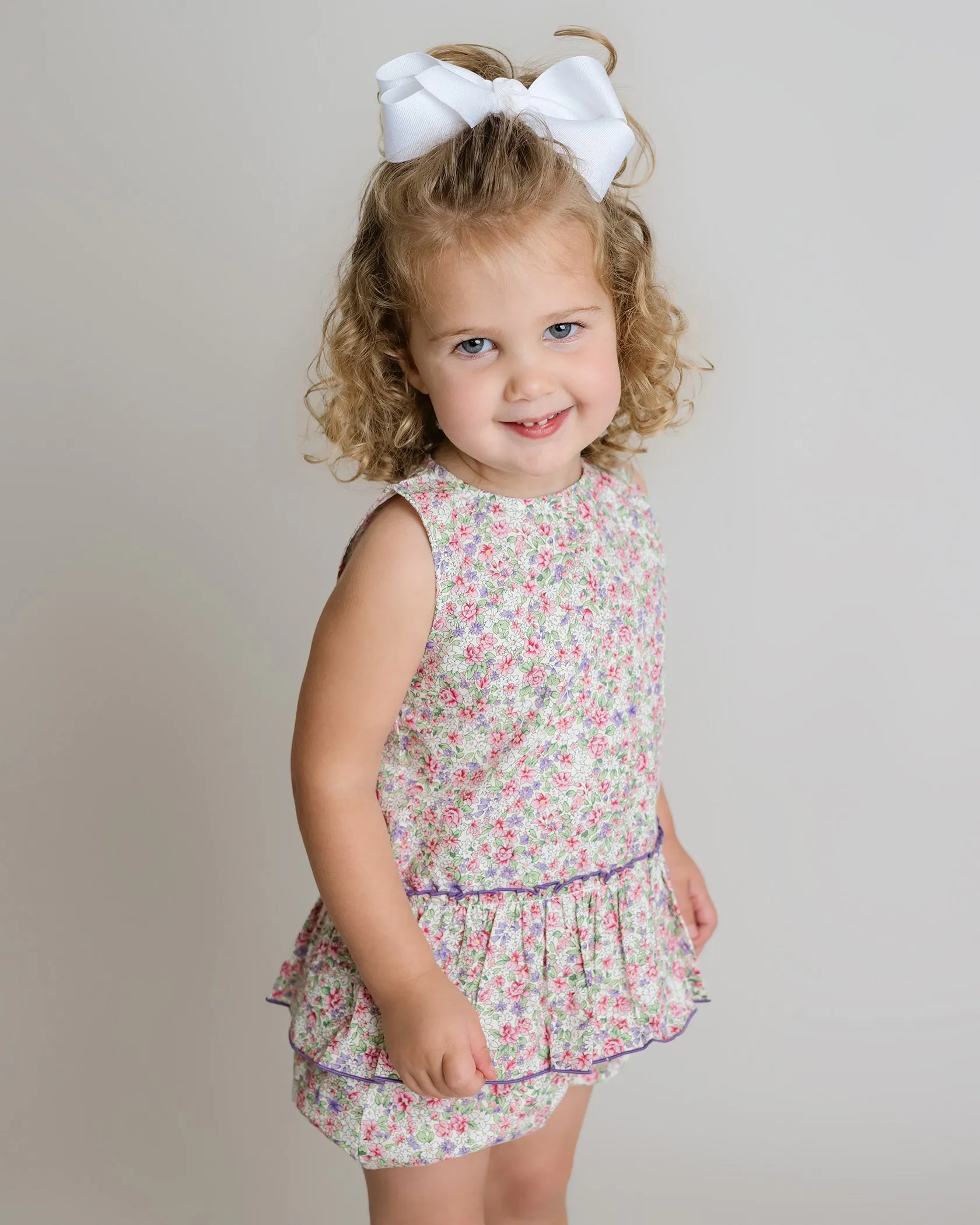 Floral Peplum Short Set