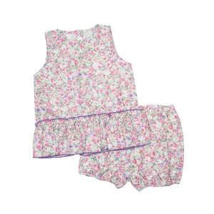Floral Peplum Short Set
