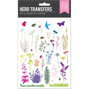 Hero Arts Rub-On Transfer Sheets 6"x8" Wildflowers & Bugs Hero