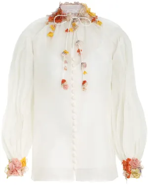Ivory Floral Raglan Sleeve Blouse