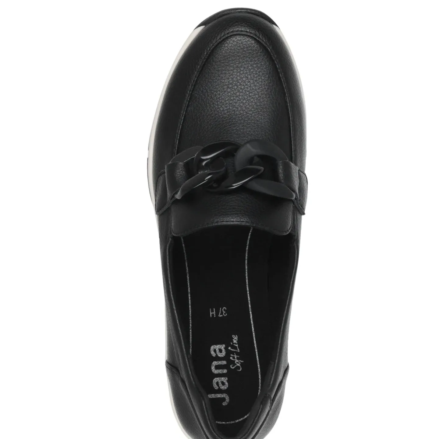 Jana Black & Cream Moccasins 8-24669-44