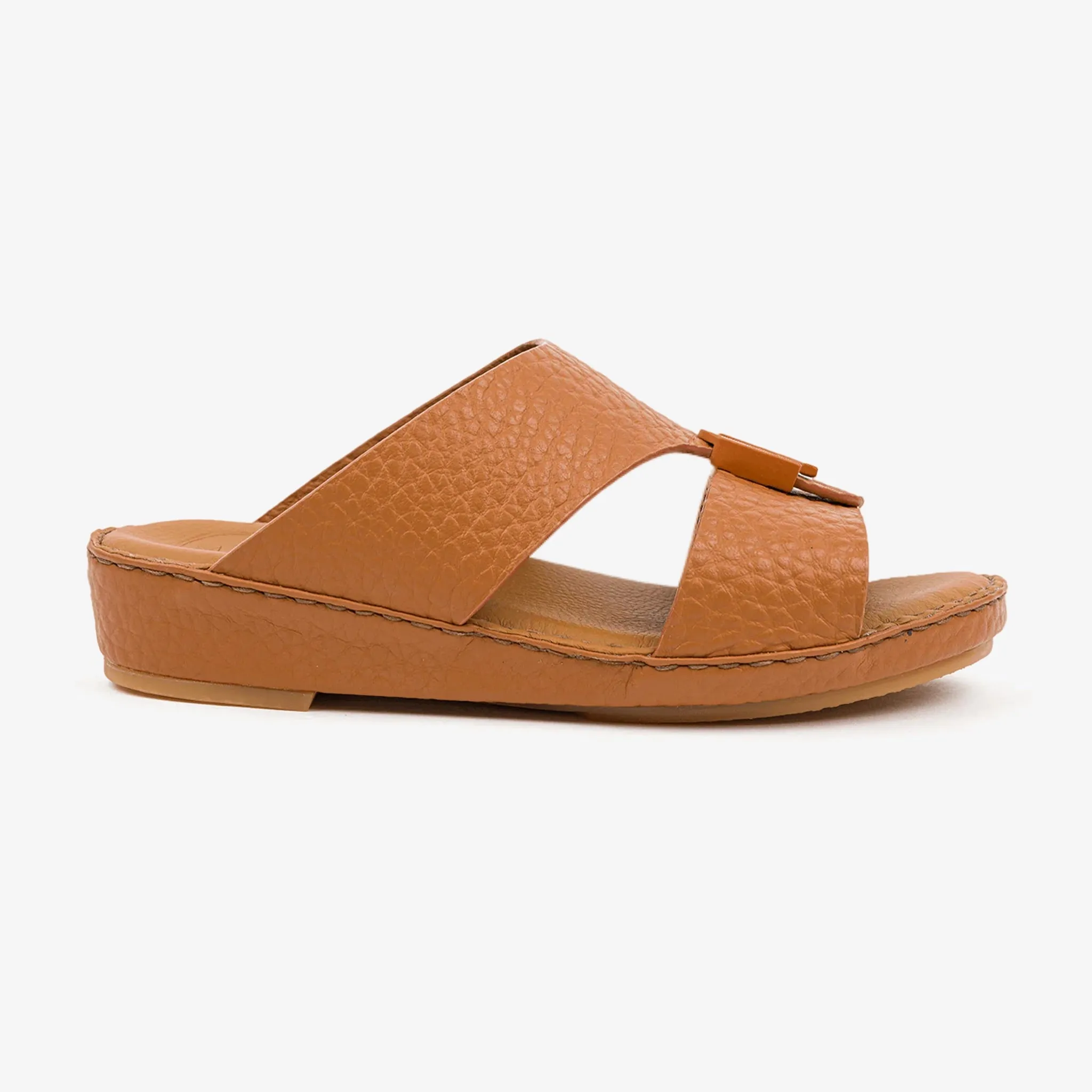 KIDS TIMELESS UNLINED HAMMERED DAVINCI ARABIC SANDALS CUOIO