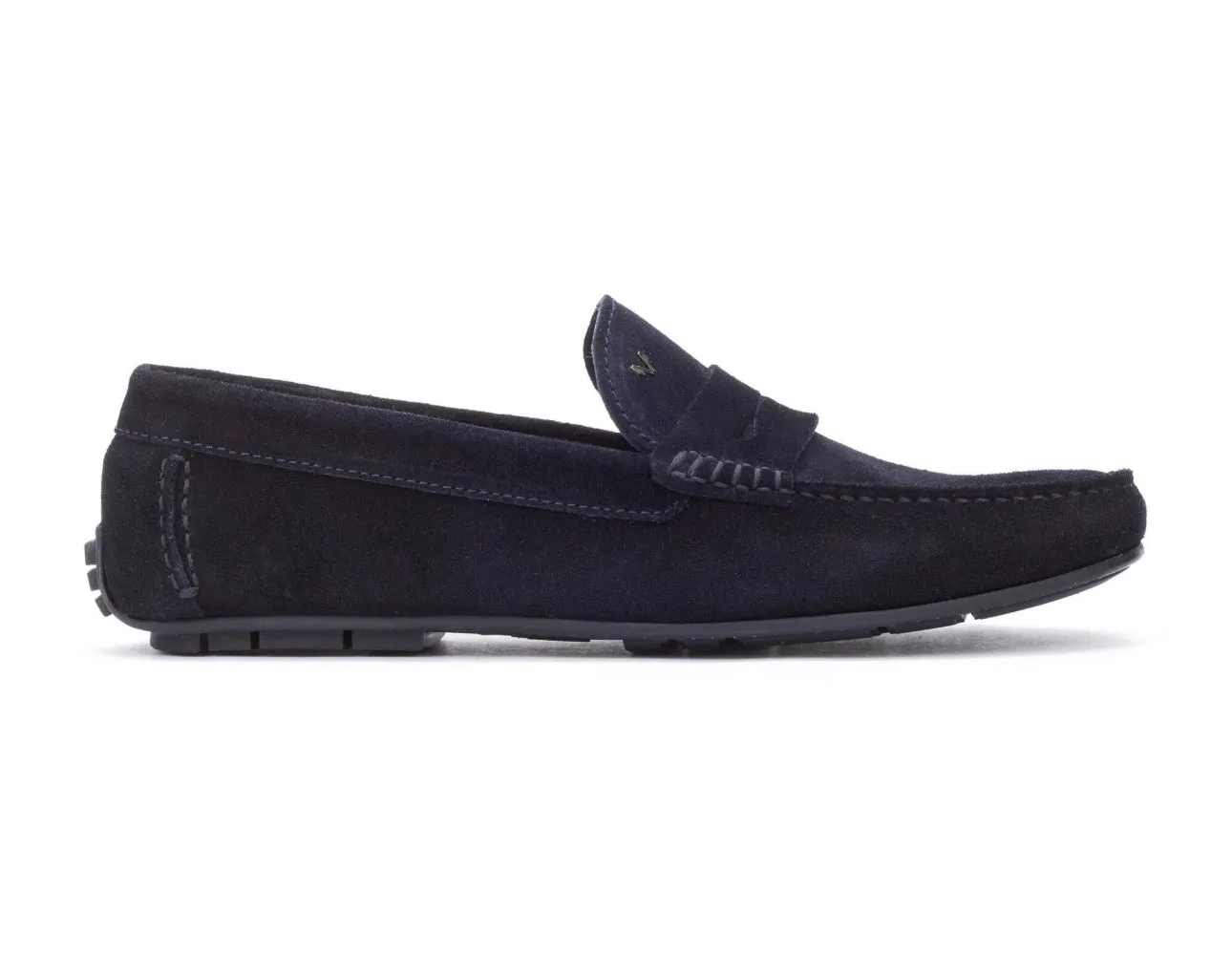 Martinelli 1411-2496X Pacific Marino Blue Suede Leather Slip On Shoes Made In Spain