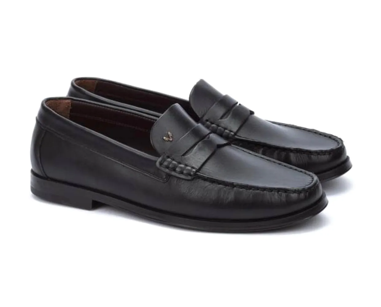 Martinelli Forthill 1623-2760E Black Leather Loafers Slip On Shoes Made In Spain