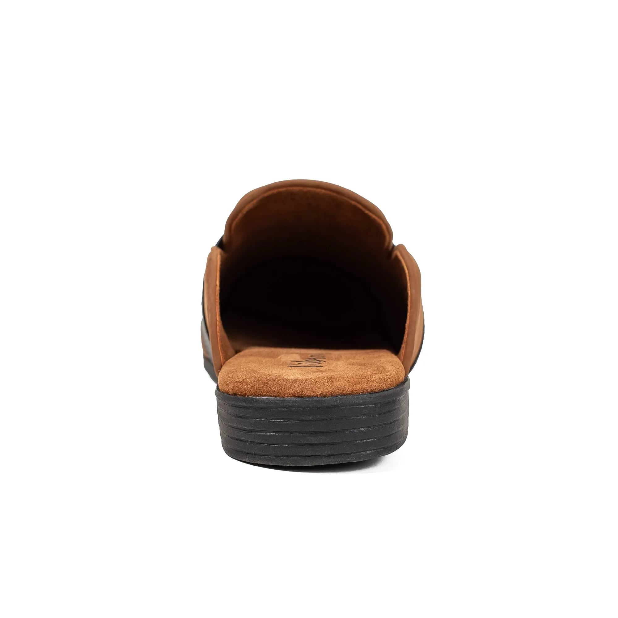 Men's Brown Nubuck Leather Slip-On Half Shoes | Vibrant® Stylish Comfort with TPR Outsole
