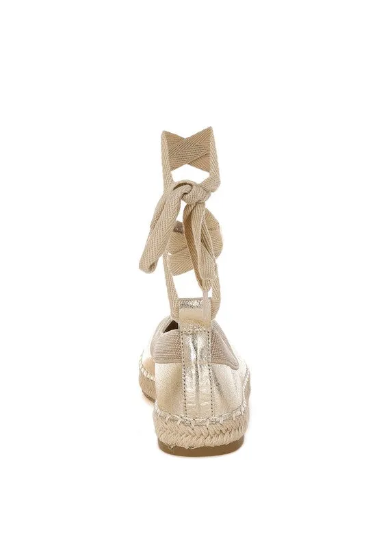Metallic Lace Up Espadrilles