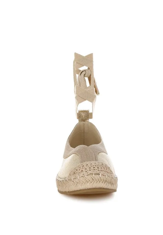 Metallic Lace Up Espadrilles