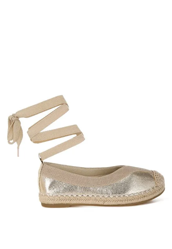 Metallic Lace Up Espadrilles