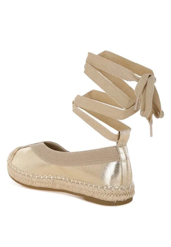 Metallic Lace Up Espadrilles