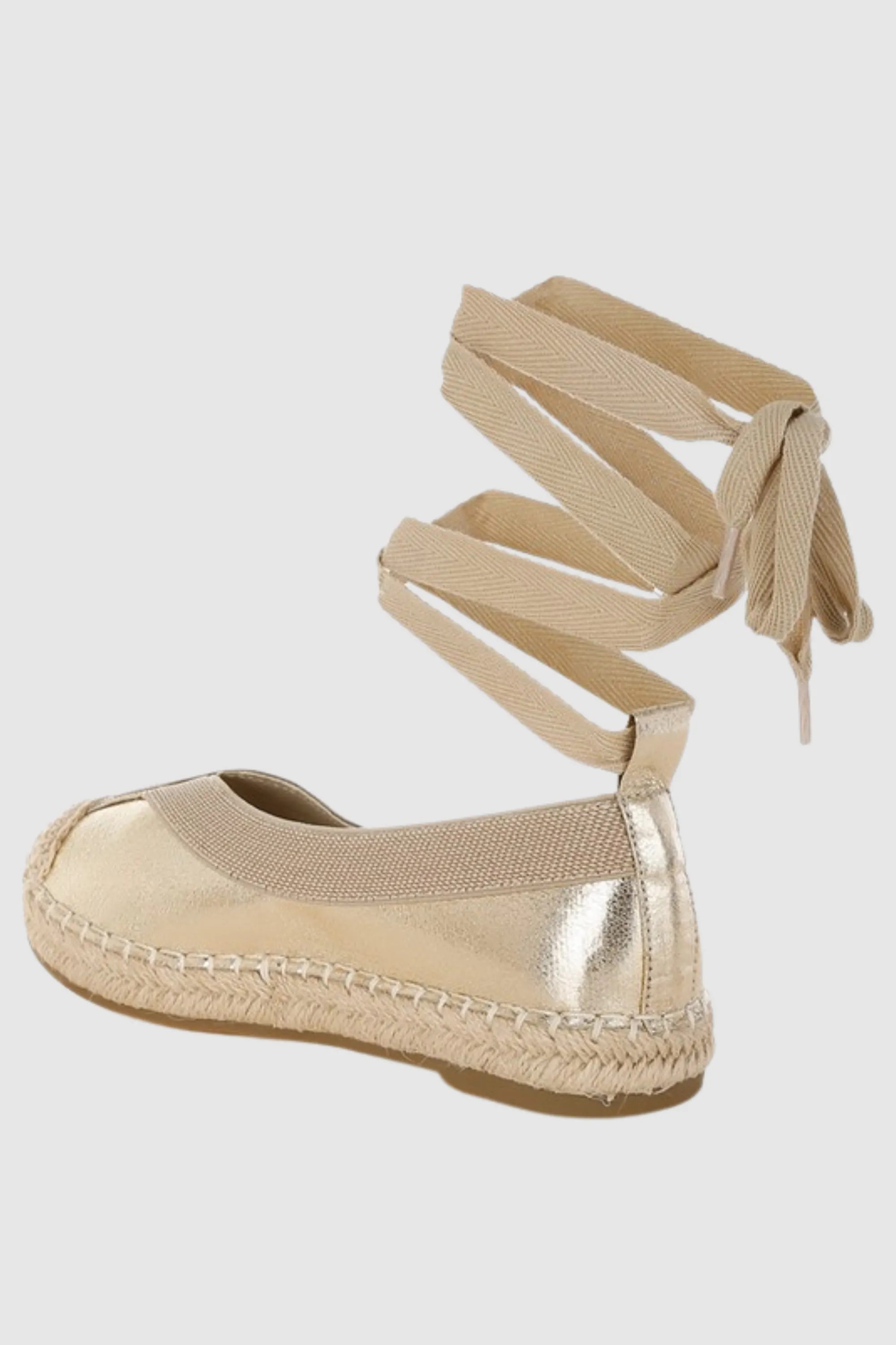 Metallic Lace Up Espadrilles