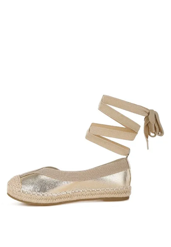 Metallic Lace Up Espadrilles