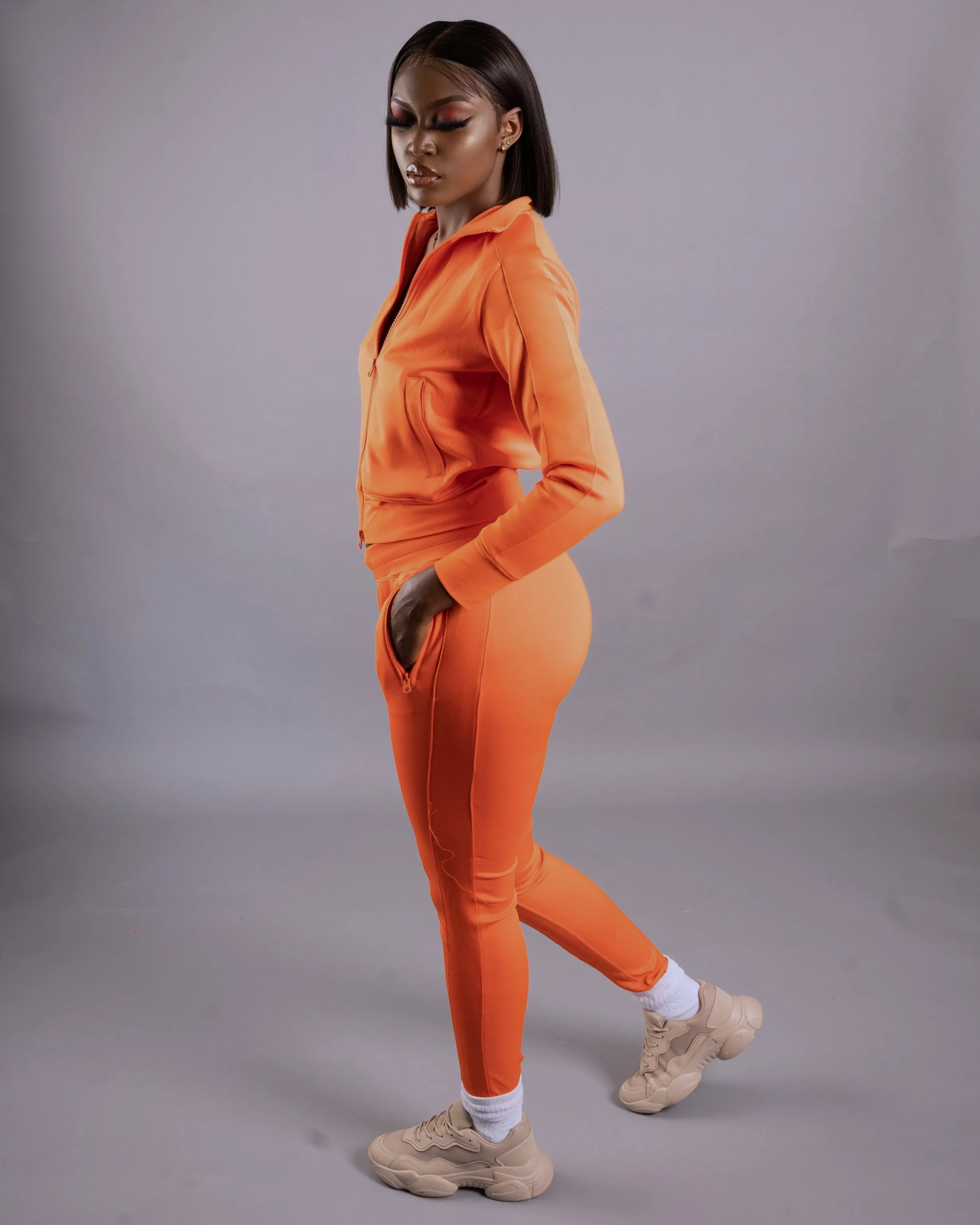 On The Go Pant Set || Orange