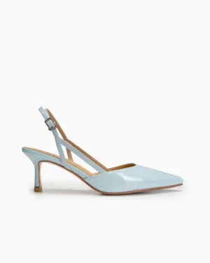 One-word Buckle Solid Color Shallow Mouth Heeled Sandals