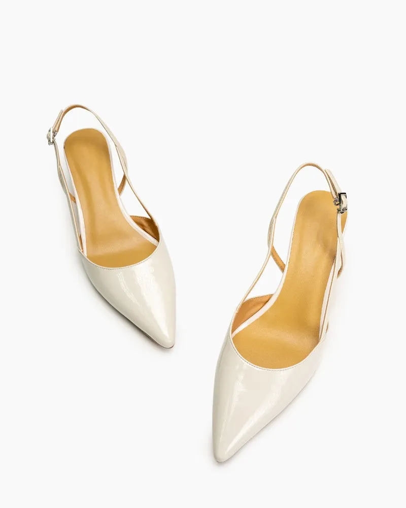 One-word Buckle Solid Color Shallow Mouth Heeled Sandals
