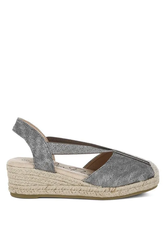 Port Side Metallic Woven Espadrille Wedges for Summer Style