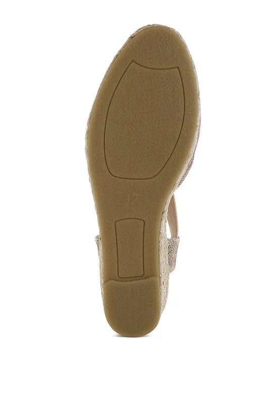 Port Side Metallic Woven Espadrille Wedges for Summer Style
