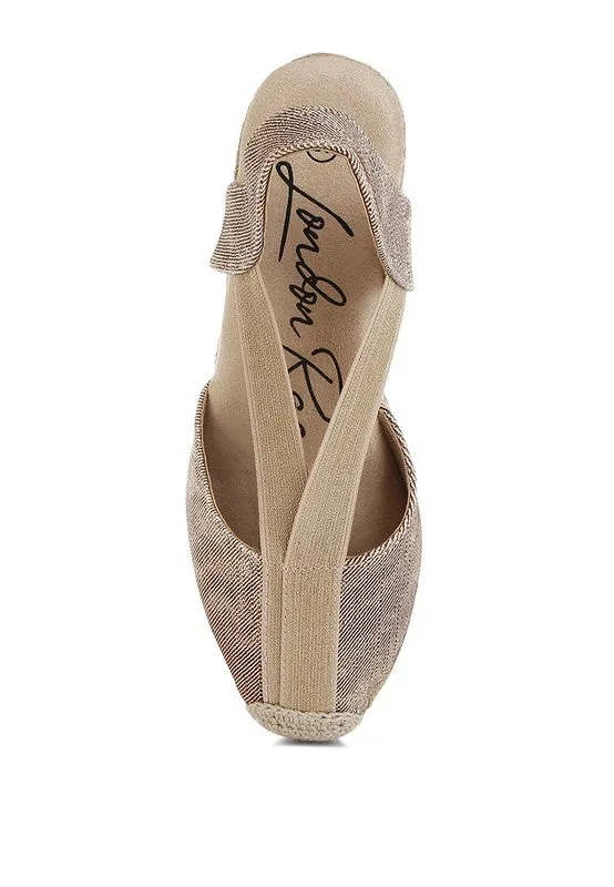 Port Side Metallic Woven Espadrille Wedges for Summer Style