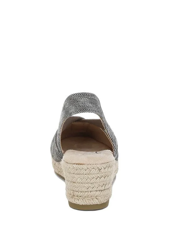 Port Side Metallic Woven Espadrille Wedges for Summer Style