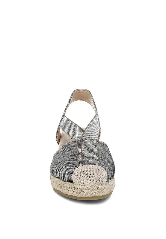 Port Side Metallic Woven Espadrille Wedges for Summer Style