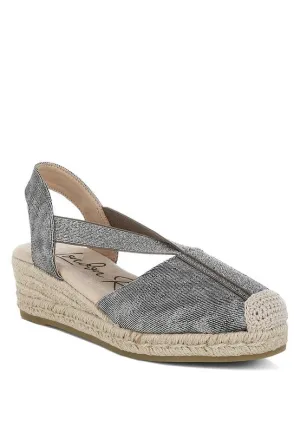 Port Side Metallic Woven Espadrille Wedges for Summer Style