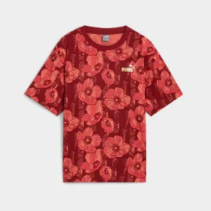 Puma Womens Essentials Class Act Aop Tee Red/Multi _ 182029 _ Red