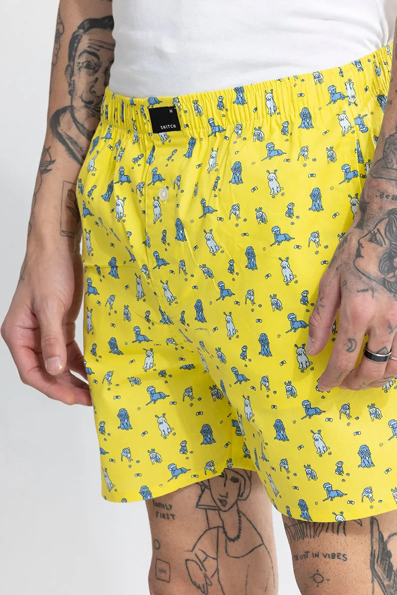 Puppy Print Yellow Boxer