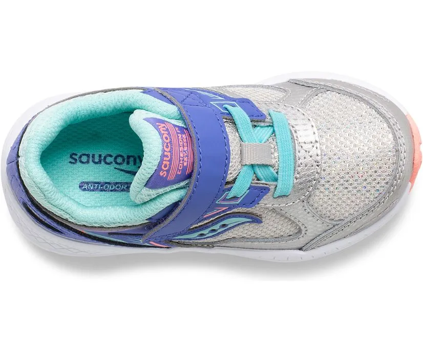 Saucony Cohesion 14 A/C Jr. Runner - Silver/Periwinkle/Turquoise